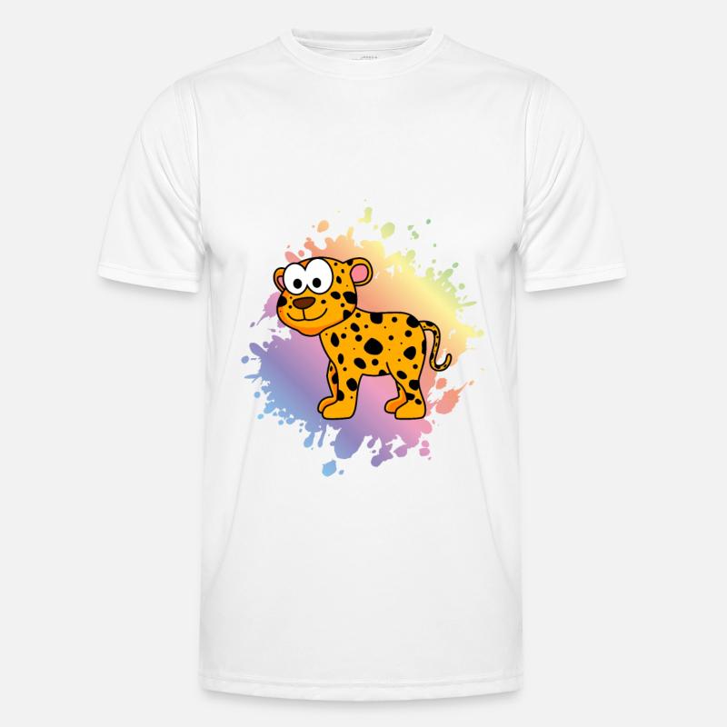 Leopard Comic Tier - Männer Funktions-T-Shirt - Weiß