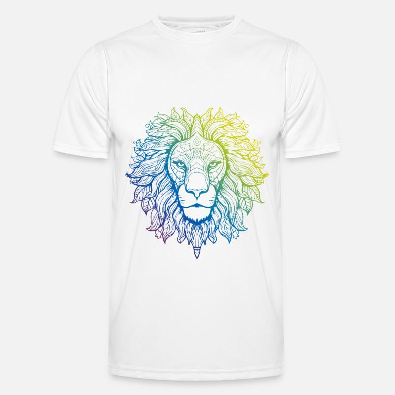Löwe Mandala Boho - Männer Funktions-T-Shirt - Weiß