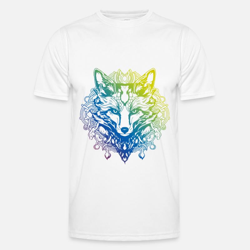 Fox Mandala Boho - Men's Functional T-Shirt - white