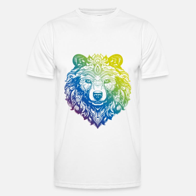 Bär Grizzly Mandala Boho - Männer Funktions-T-Shirt - Weiß