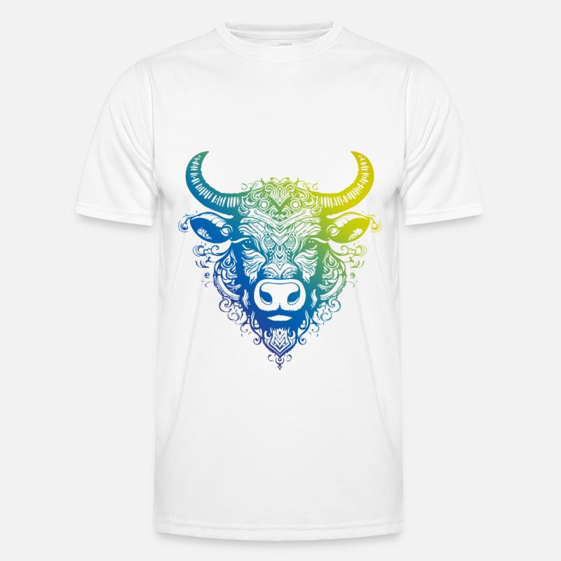 Bull Mandala Boho T-shirt sport Homme