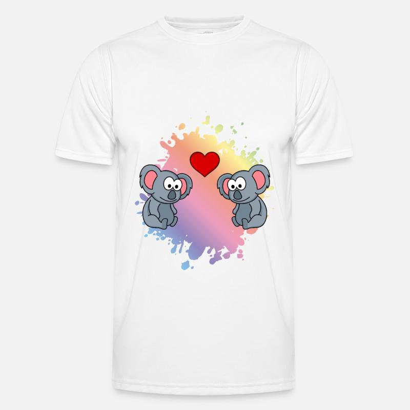 Koala Comic Paar Liebe - Männer Funktions-T-Shirt - Weiß