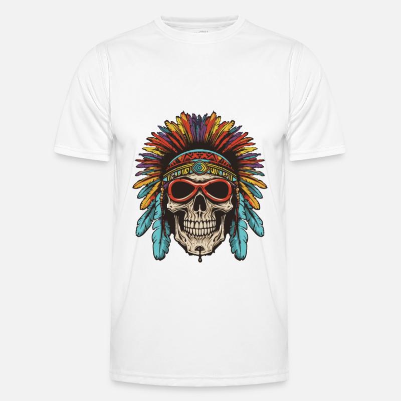 Crâne Apache amérindien T-shirt sport Homme