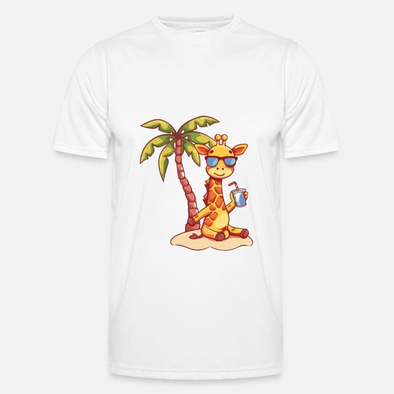Giraffe Summer Beach Vacation - Men's Functional T-Shirt - white