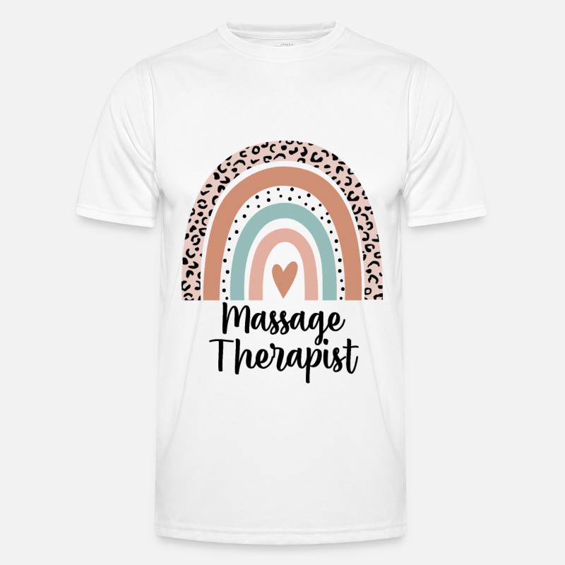 Massagetherapeut Regenbogen Leopard Lustiges Geschenk - Männer Funktions-T-Shirt - Weiß