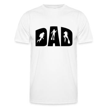 Plongeur plongée papa père fête des pères - T-shirt sport Homme - blanc - Devant - AI Model Male 178 dark (178cm)