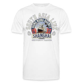 South Asia vintage line Shanghai - T-shirt sport Homme - blanc - Devant - AI Model Male 178 dark (178cm)