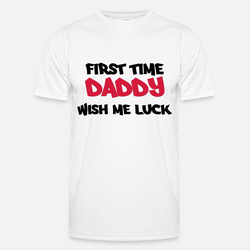 First time Daddy - Männer Funktions-T-Shirt - Weiß