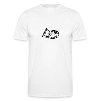 Cat - T-shirt sport Homme - blanc - Devant - AI Model Male 178 dark (178cm)