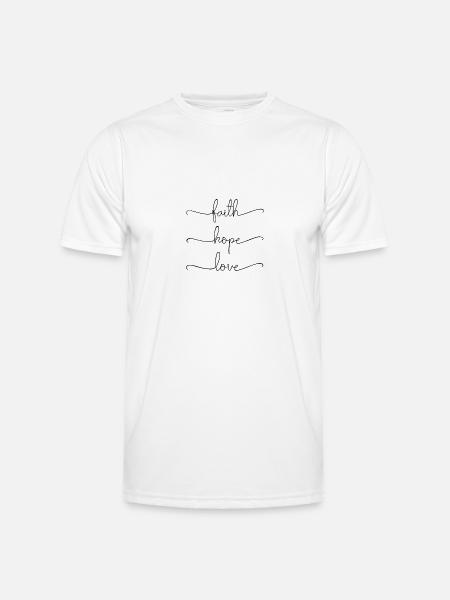 Foi espérance amour - T-shirt sport Homme - blanc