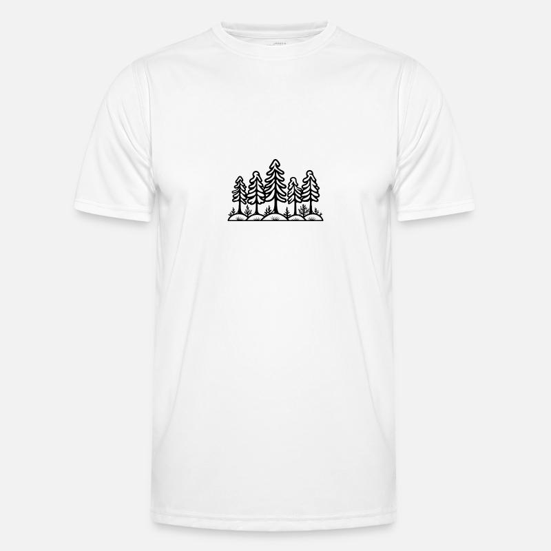 Wald Bäume - Männer Funktions-T-Shirt - Weiß