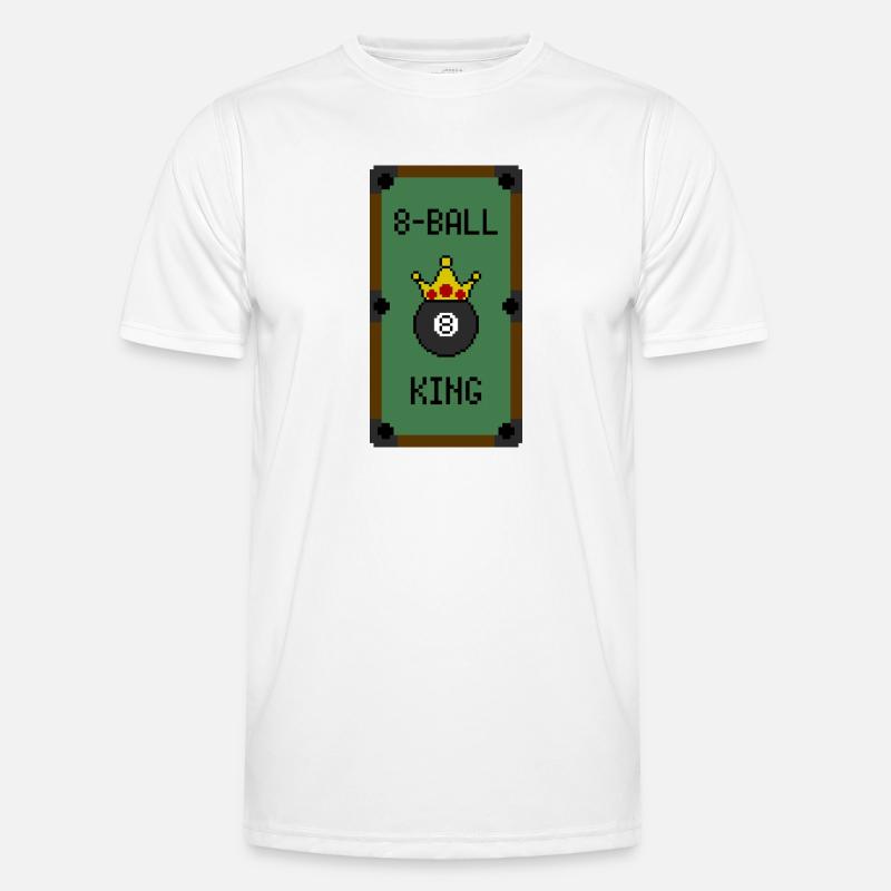 Retro 8-Bit 8-Ball King (Table) - Männer Funktions-T-Shirt - Weiß