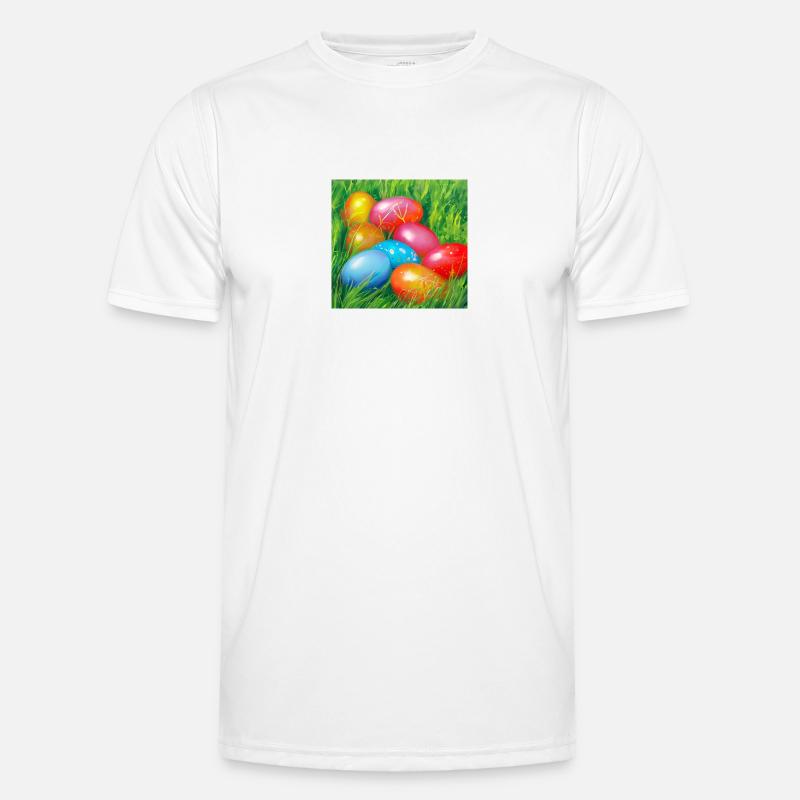 Colorful Easter eggs - Men's Functional T-Shirt - white