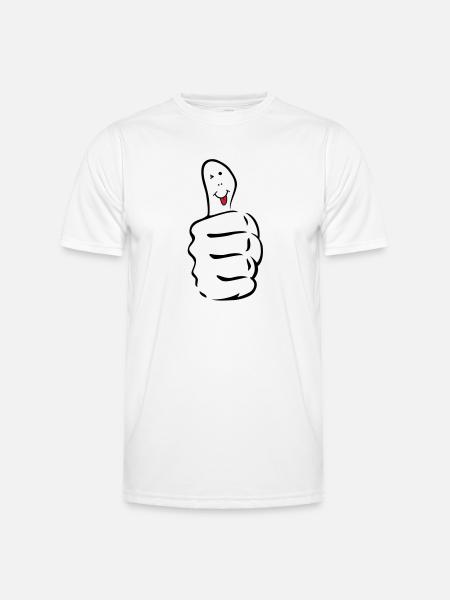 daumen_hoch_zunge_raus - Men's Functional T-Shirt - white