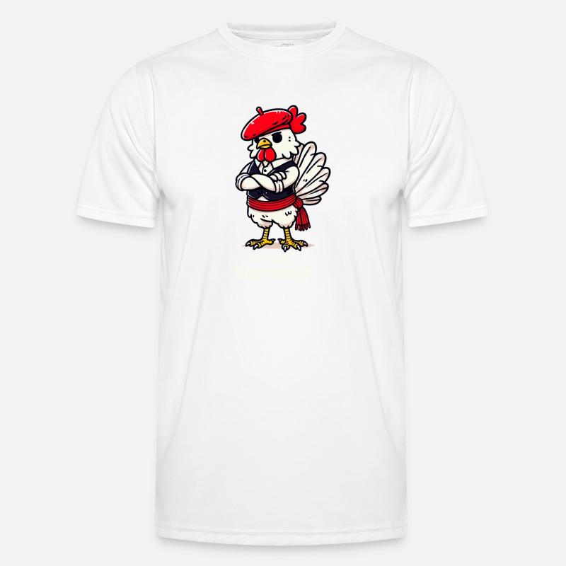 Chicken Basquaise - Plain text - Men's Functional T-Shirt - white