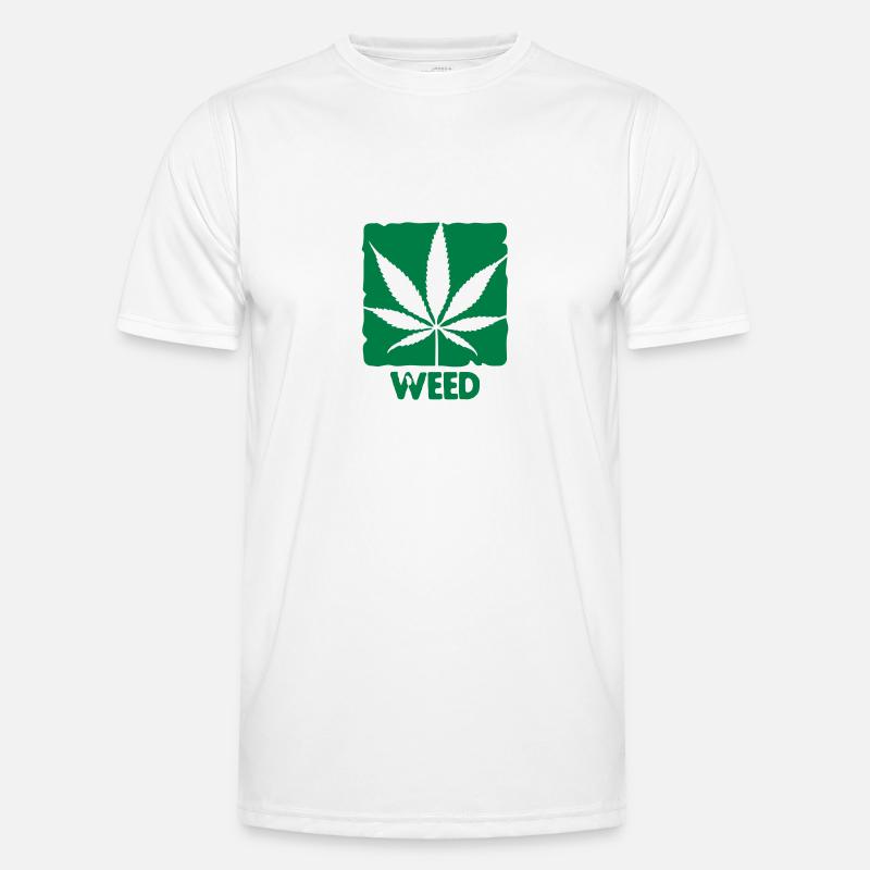weed with boxed leaf Männer Funktions-T-Shirt