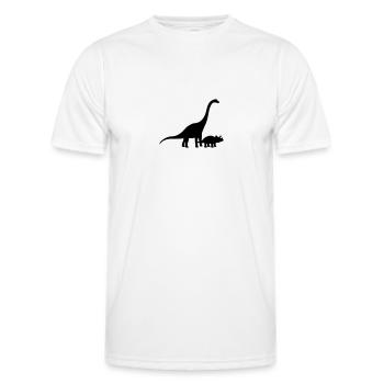 Diplodocus langhals groß riesig Triceratops paar p - Männer Funktions-T-Shirt - Weiß - Vorne - AI Model Male 178 dark (178cm)