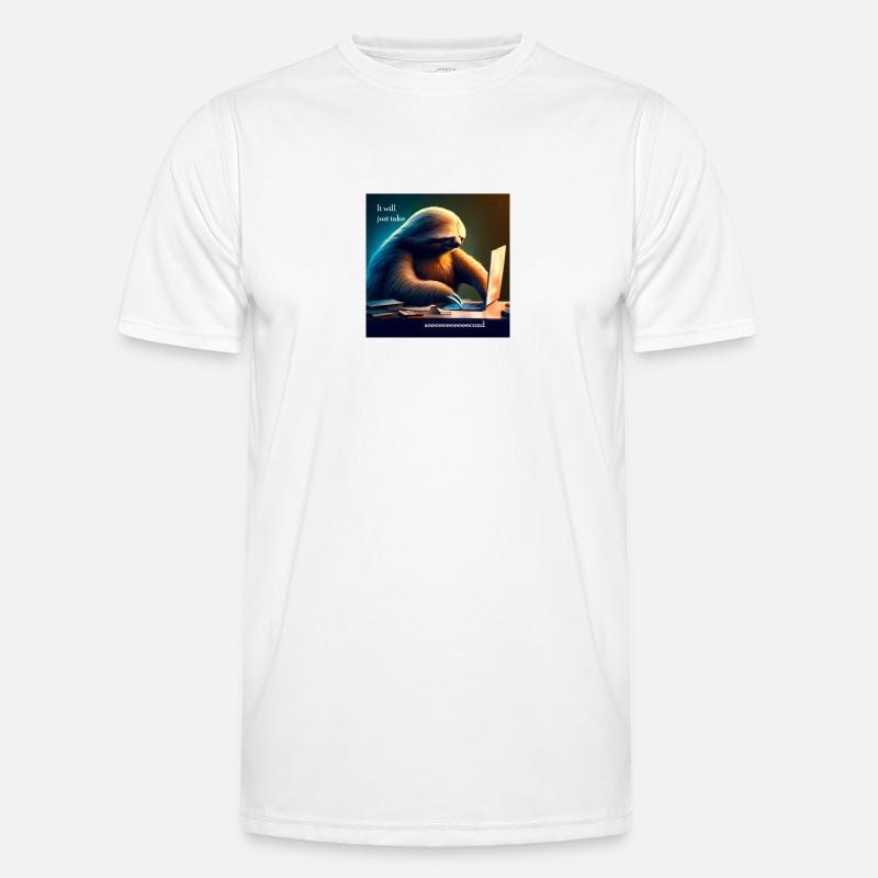 Sloth working in IT Männer Funktions-T-Shirt