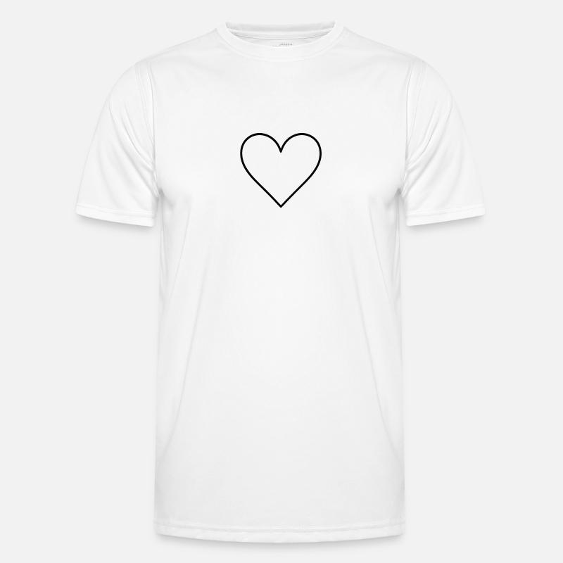 Basic Herz schwarz Männer Funktions-T-Shirt