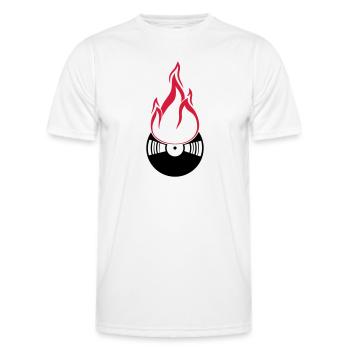 disko club party dj feiern musik tanzen vinyl plat - Männer Funktions-T-Shirt - Weiß - Vorne - AI Model Male 178 dark (178cm)