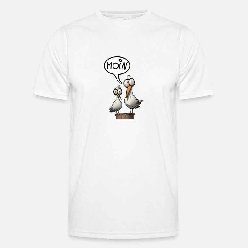 Die Bäädden Möwen - Möwe moin - Männer Funktions-T-Shirt - Weiß