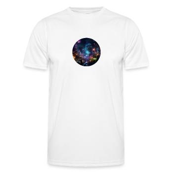Neon Lights in the Jungle: Discover the Jungle - Men's Functional T-Shirt - white - Front - AI Model Male 178 dark (178cm)
