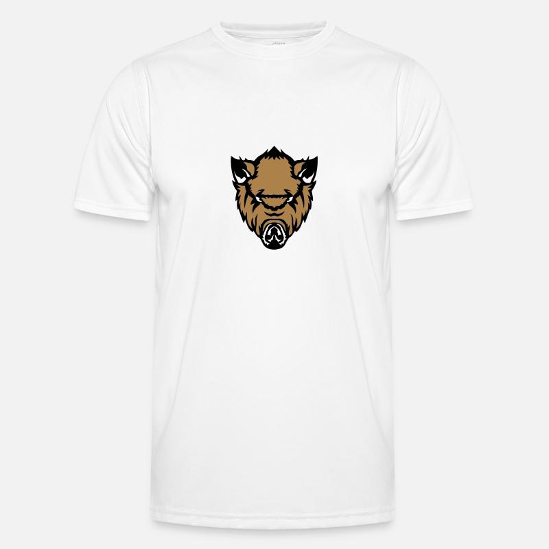 vildsvin vildsvin ansigt hård tegnese - Funktionsshirt til herrer - hvid