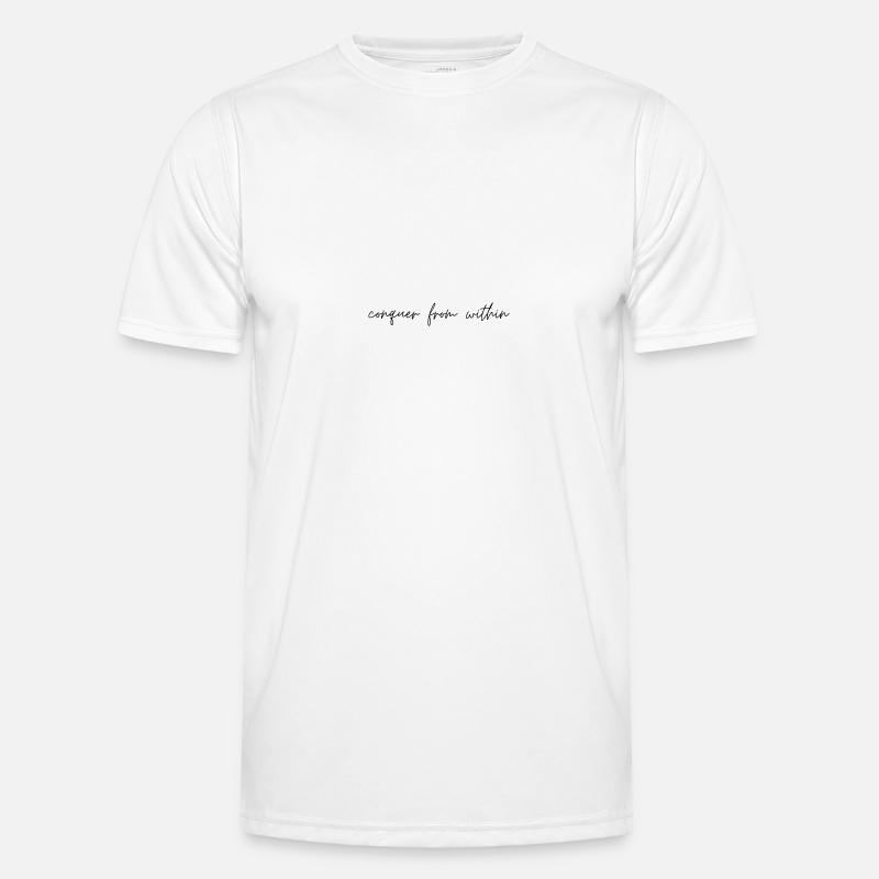 quote conquer from within - Männer Funktions-T-Shirt - Weiß
