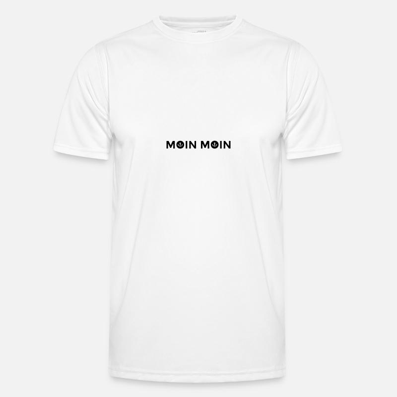 moin moin schwarz - Männer Funktions-T-Shirt - Weiß