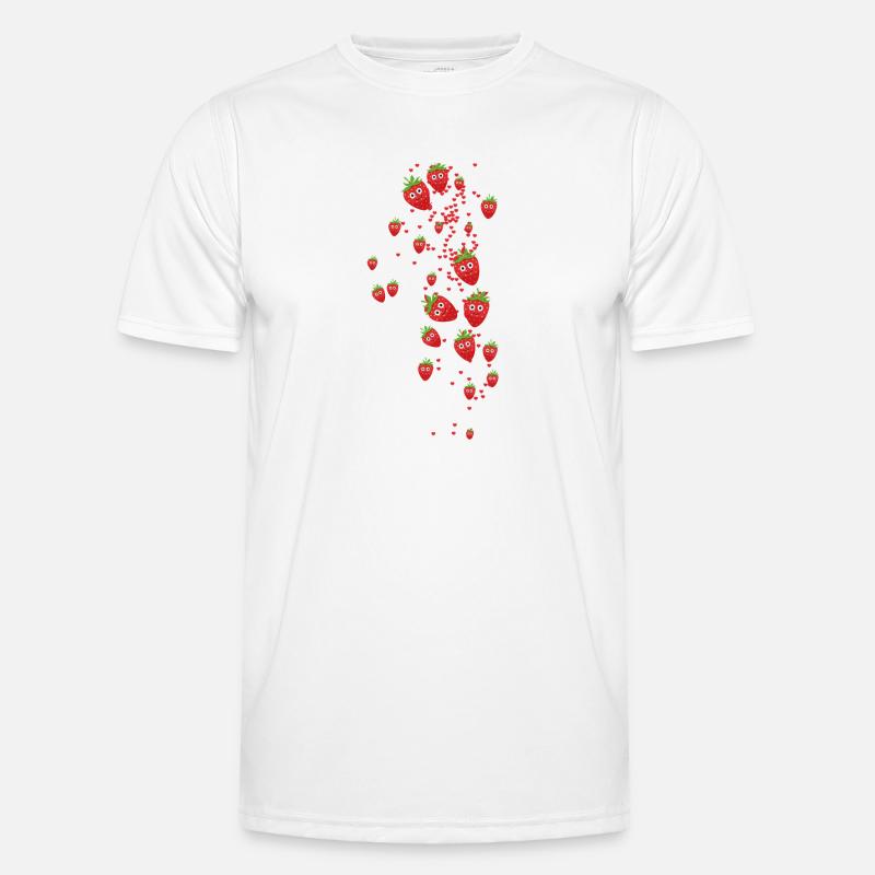 Strawberries,Strawberry,Pattern,Hearts - Men's Functional T-Shirt - white