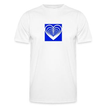 Cœurs Mêlés Bleu - T-shirt sport Homme - blanc - Devant - AI Model Male 178 dark (178cm)