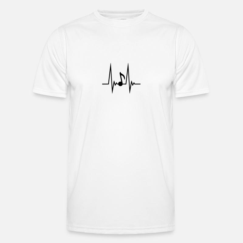 Music Note Pulse - Men's Functional T-Shirt - white