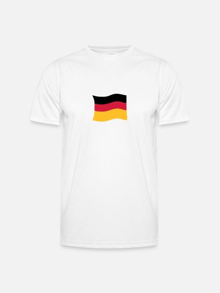 deutschlandfahne - Männer Funktions-T-Shirt - Weiß