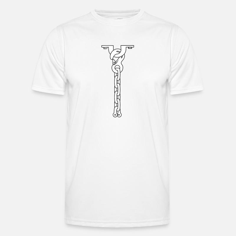 collier cravate BLANC T-shirt sport Homme
