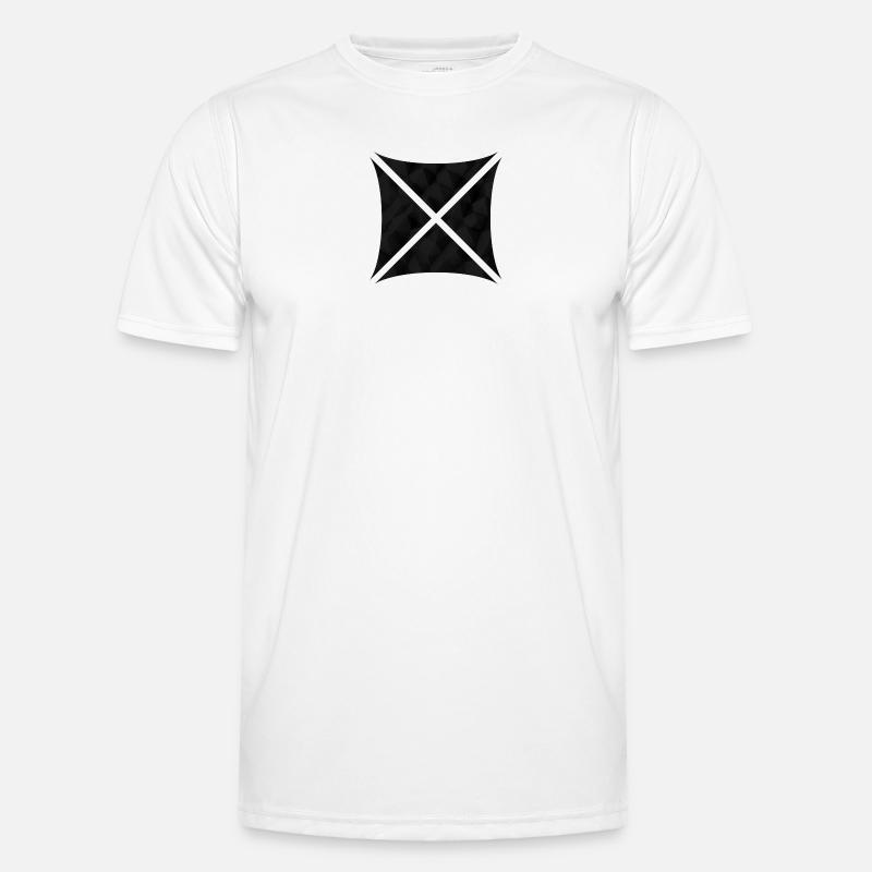 Abstraktes Polygon Design schwarz - Männer Funktions-T-Shirt - Weiß