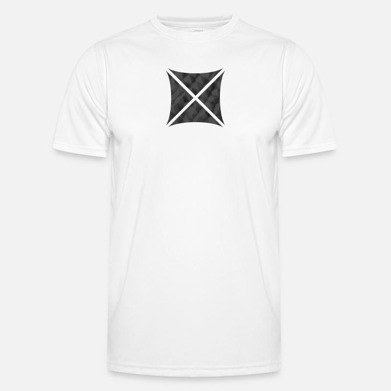 Abstraktes Polygon Design grau - Männer Funktions-T-Shirt - Weiß