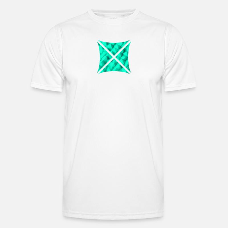 Abstract Polygon Design Turquoise Men's Functional T-Shirt