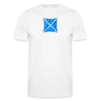 Conception de polygone abstrait bleu - T-shirt sport Homme - blanc - Devant - AI Model Male 178 dark (178cm)