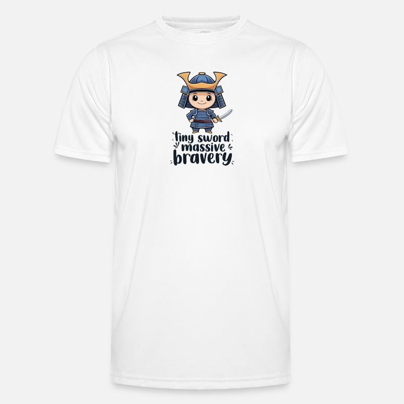 Chibi-Samurai - Männer Funktions-T-Shirt - Weiß