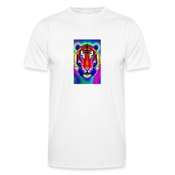 Tigre psychédélique - T-shirt sport Homme - blanc - Devant - AI Model Male 178 dark (178cm)