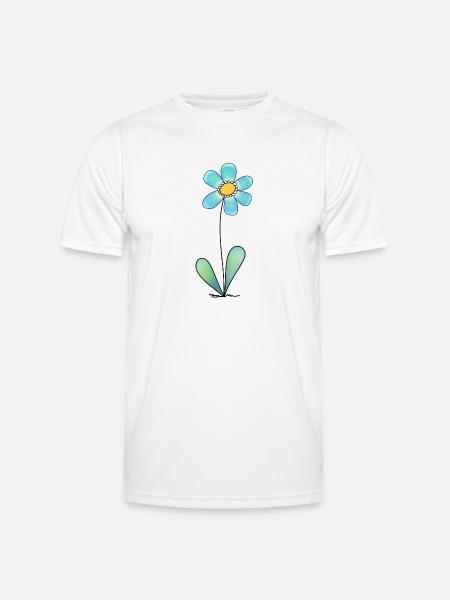 Blume - Männer Funktions-T-Shirt - Weiß