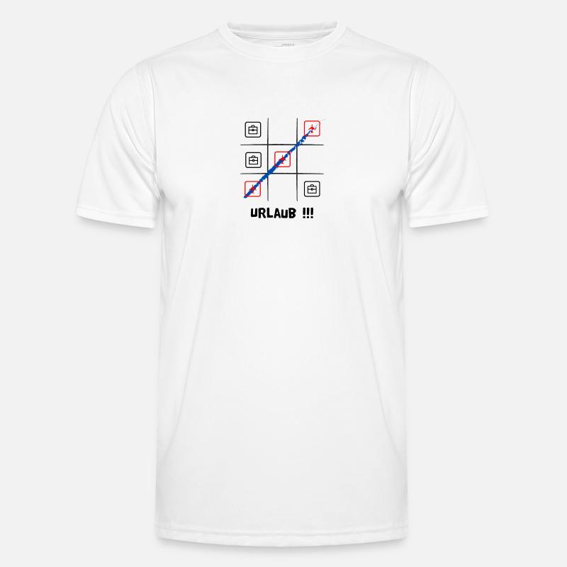 Tik tak to oder Käsekästchen, Urlaub oder Arbeit - Männer Funktions-T-Shirt - Weiß