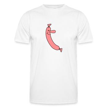 Sausage Man - T-shirt sport Homme - blanc - Devant - AI Model Male 178 dark (178cm)