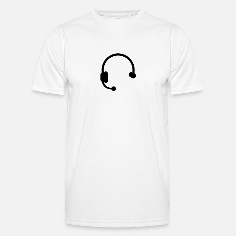 Headset Kopfhörer Männer Funktions-T-Shirt