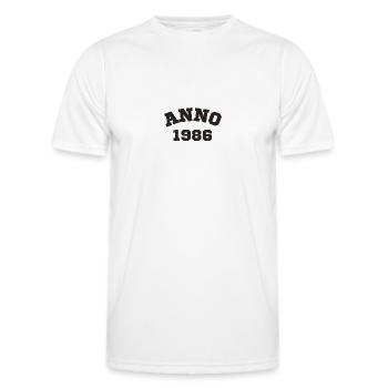 Anno 1986 Geburtstag Geburtsjahr - Männer Funktions-T-Shirt - Weiß - Vorne - AI Model Male 178 dark (178cm)
