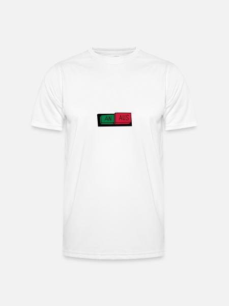 An / Aus Schalter - Männer Funktions-T-Shirt - Weiß