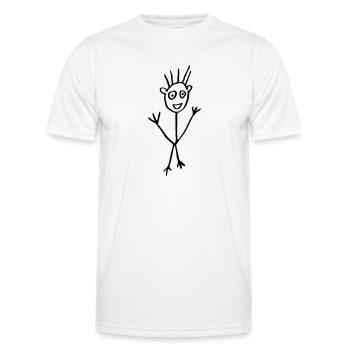 bâton dessin masculin - T-shirt sport Homme - blanc - Devant - AI Model Male 178 dark (178cm)
