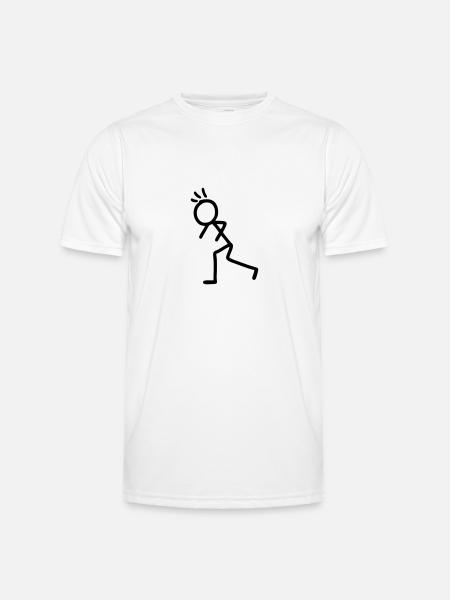 Stick figure - run - Men's Functional T-Shirt - white
