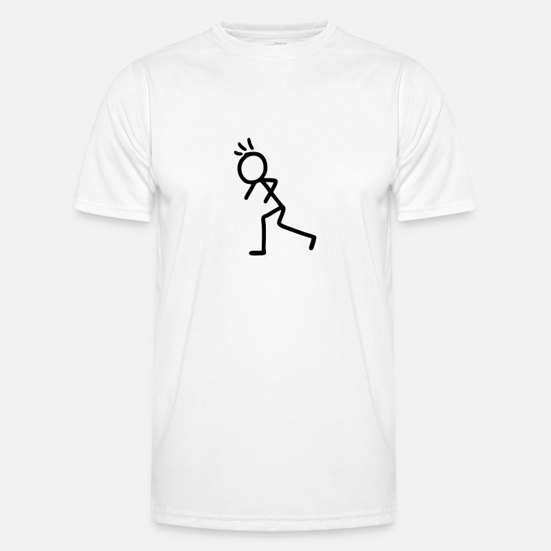 Strichmännchen - laufen - Männer Funktions-T-Shirt - Weiß