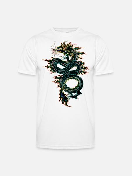 Chinesischer Drache - Männer Funktions-T-Shirt - Weiß